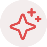 Sparkle icon featuring a four-pointed star and two smaller sparkle elements.