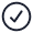 Dark gray checkmark icon within a circle, signifying completion or verification.
