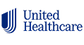 United Healthcare logo featuring a blue stylized U emblem with multiple curved lines, next to the words "United Healthcare" in blue text.