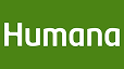 Humana logo with white text on a green background.